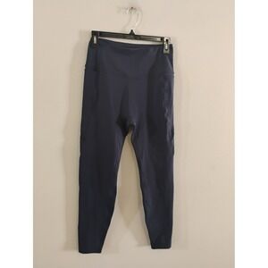 Bossi Navy Blue High Waisted Athletic Leggings with Pockets Size Medium